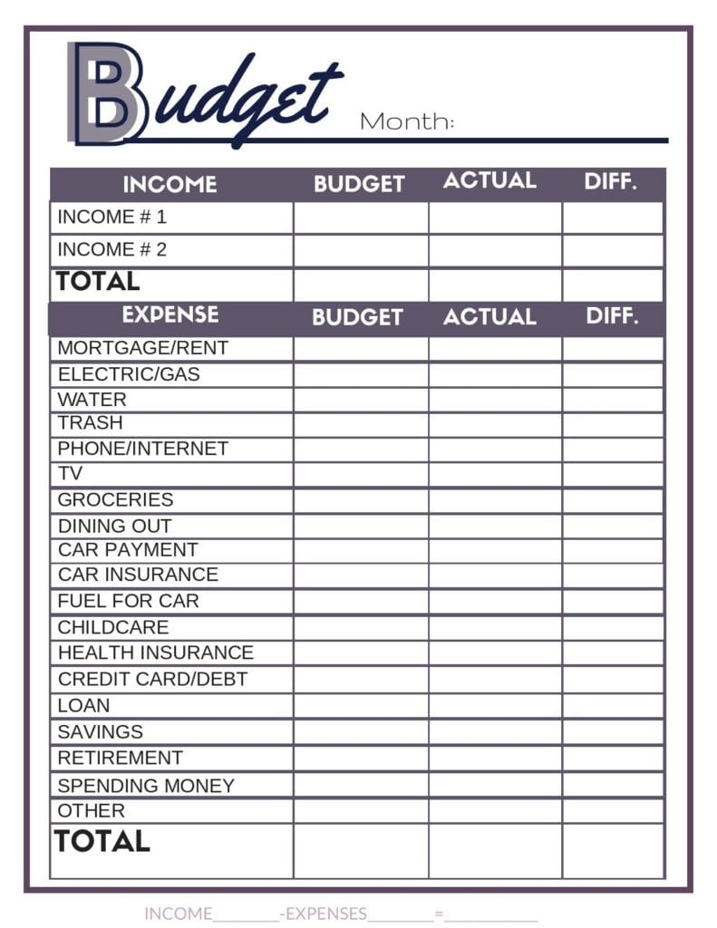 Free Budget Worksheets Single Moms Income Worksheets Library