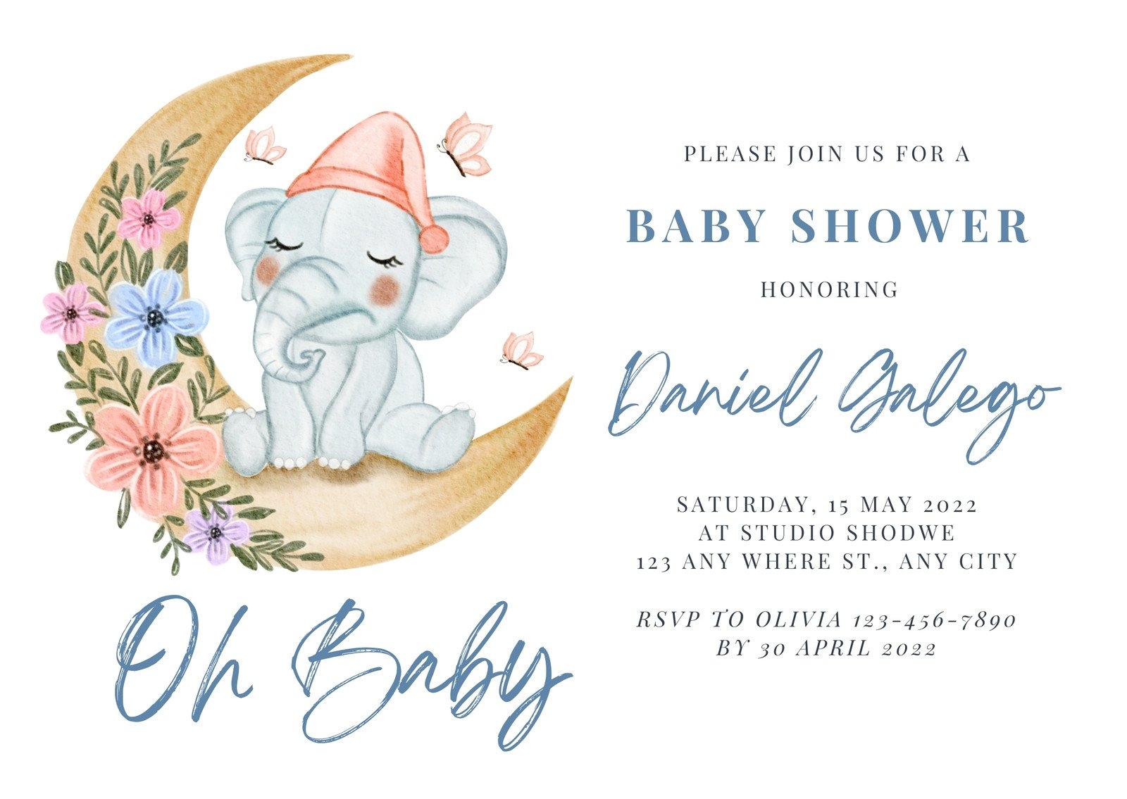 Free Custom Printable Baby Shower Card Templates Canva Worksheets Library