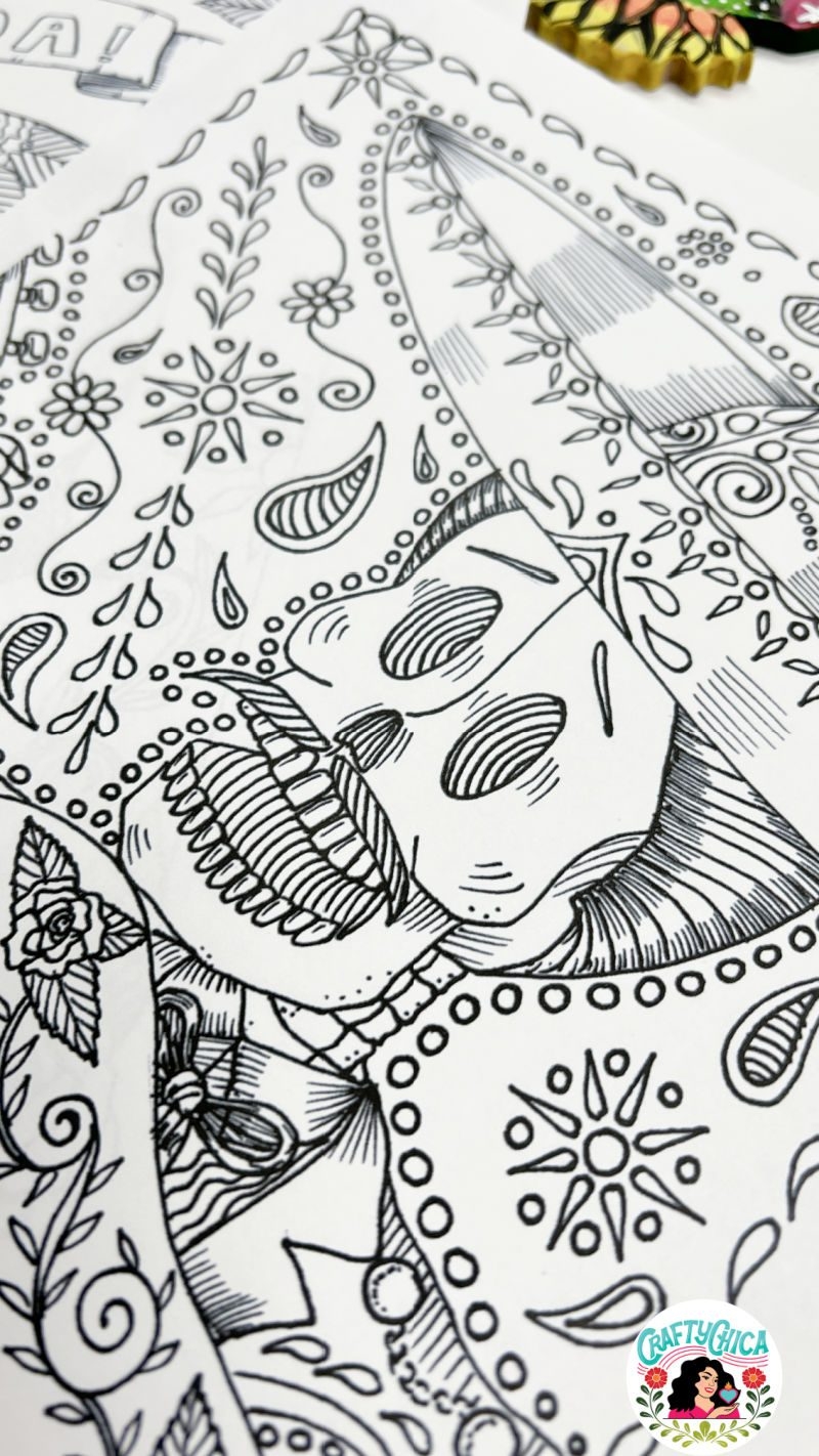 Free Printable Day Of The Dead Coloring Pages