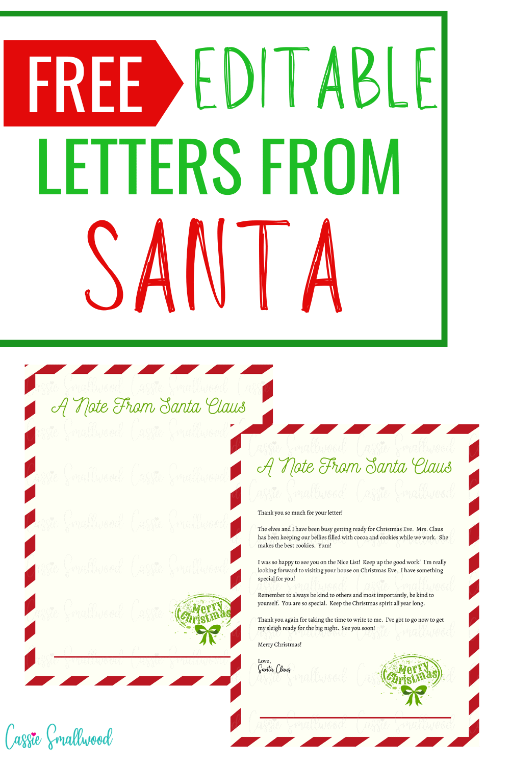 Free Printable Personalized Santa Letters