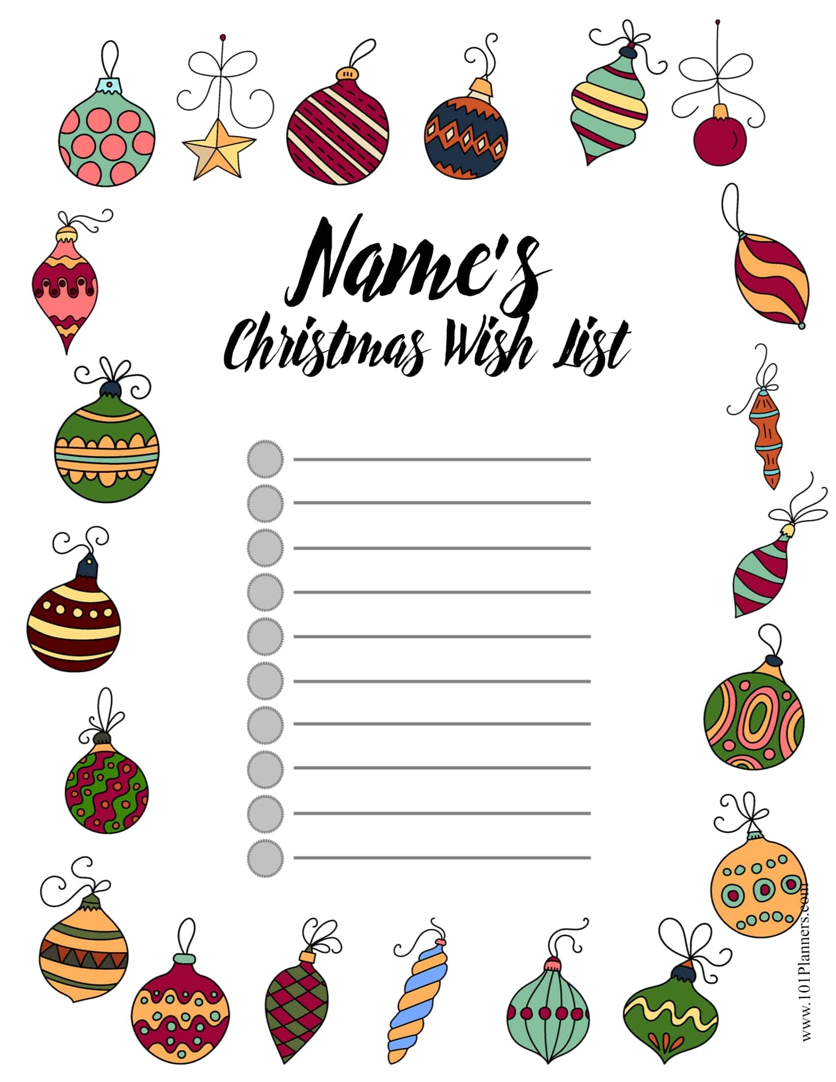 Free Printable Secret Santa List