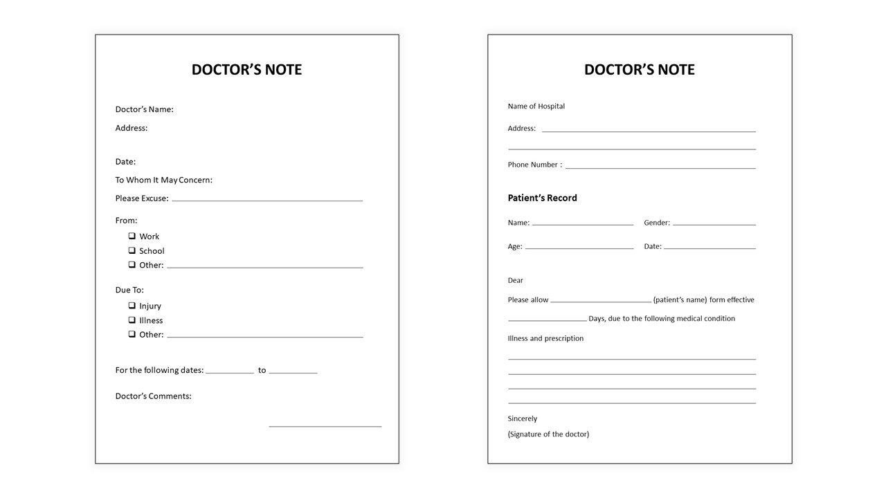 Free Fake Doctors Note Template PowerPoint Google Slides