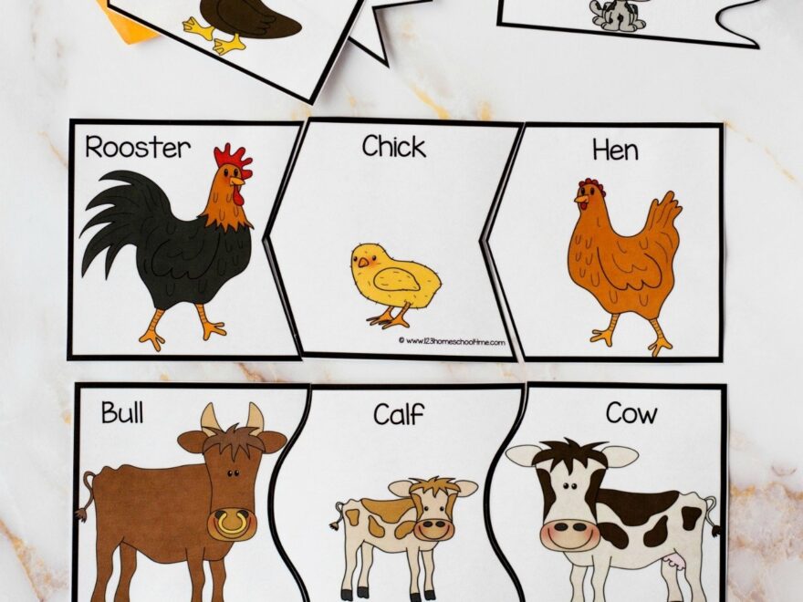 FREE Farm Animals And Their Babies Printables Puzzles Activities