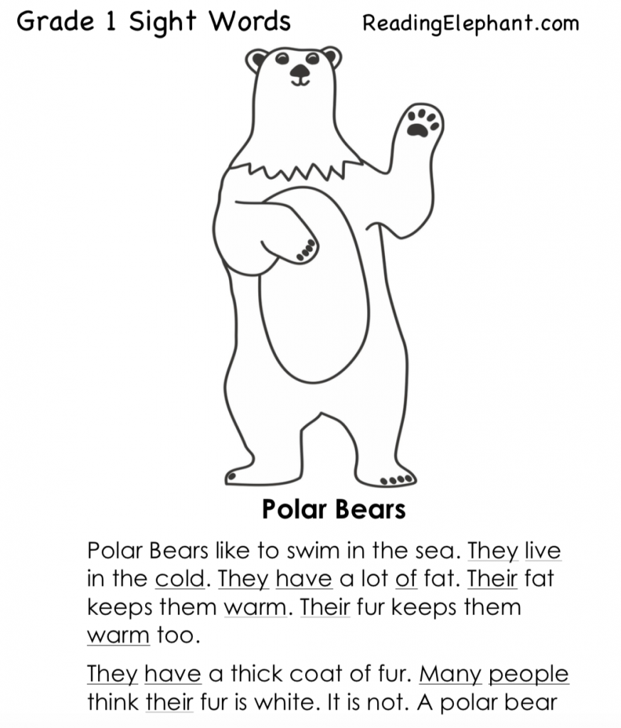 Free Printable First Grade Reading Fluency Passages