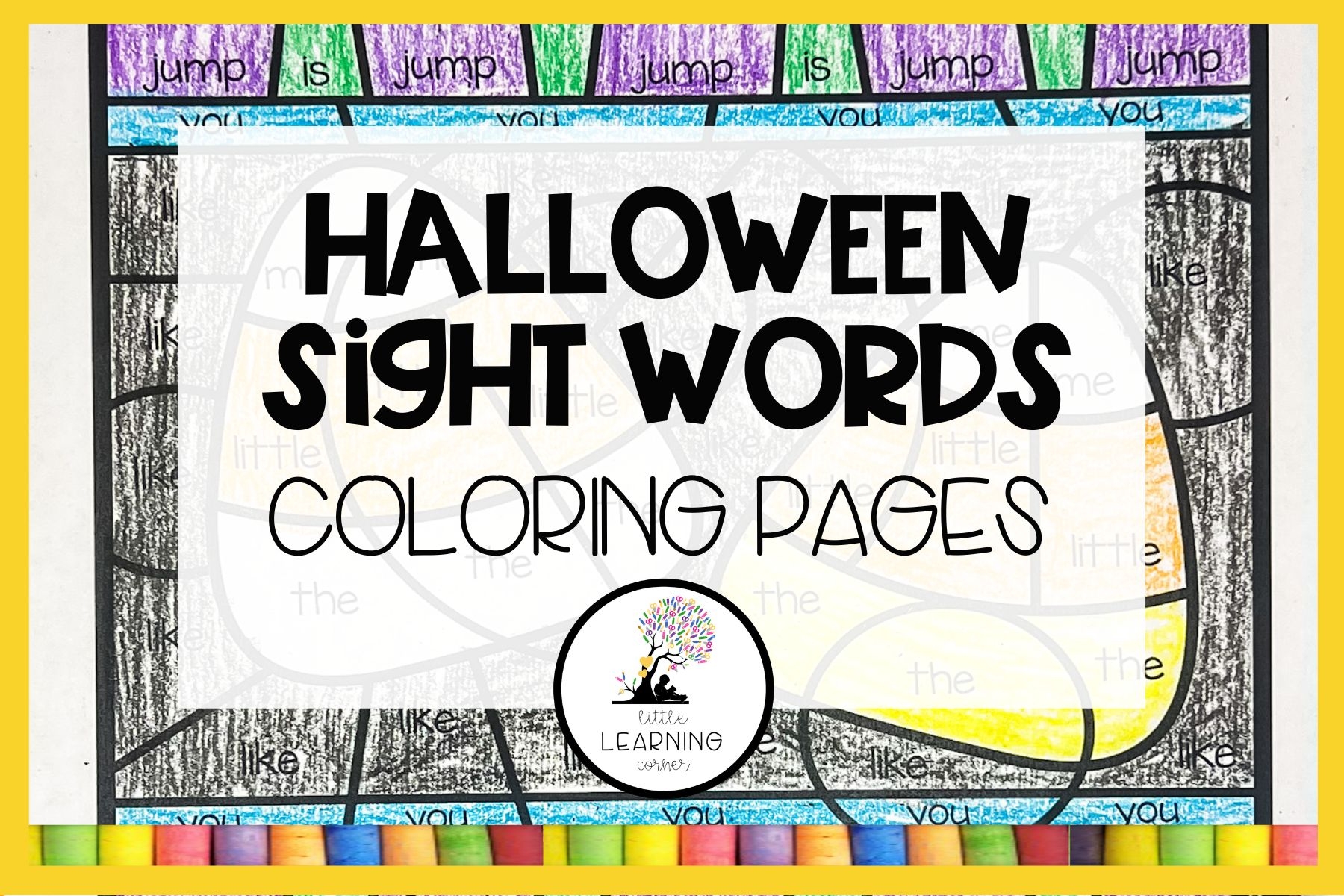 Free Halloween Sight Words Coloring Pages Little Learning Corner