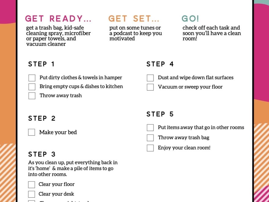 Free Kids Printable Cleaning Checklist For Bedrooms Making Lemonade