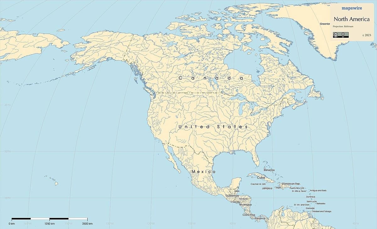 Maps Of North America Printable