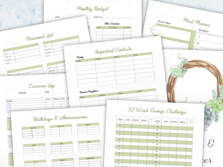Free Mini Organizational Binder Printable 7 Page Planner Savor Savvy