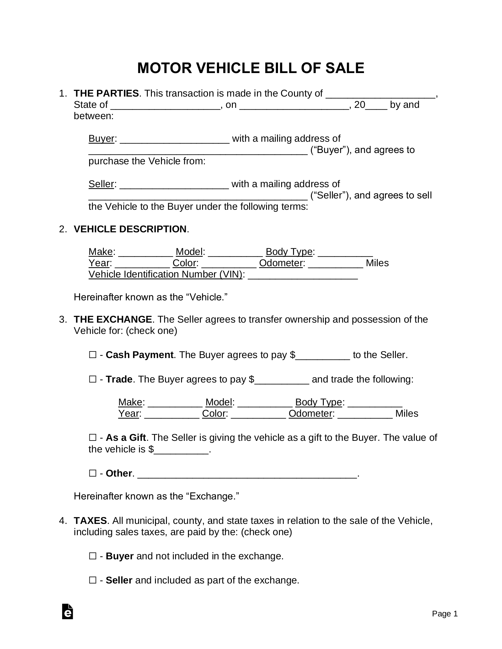 Printable As Is Bill Of Sale