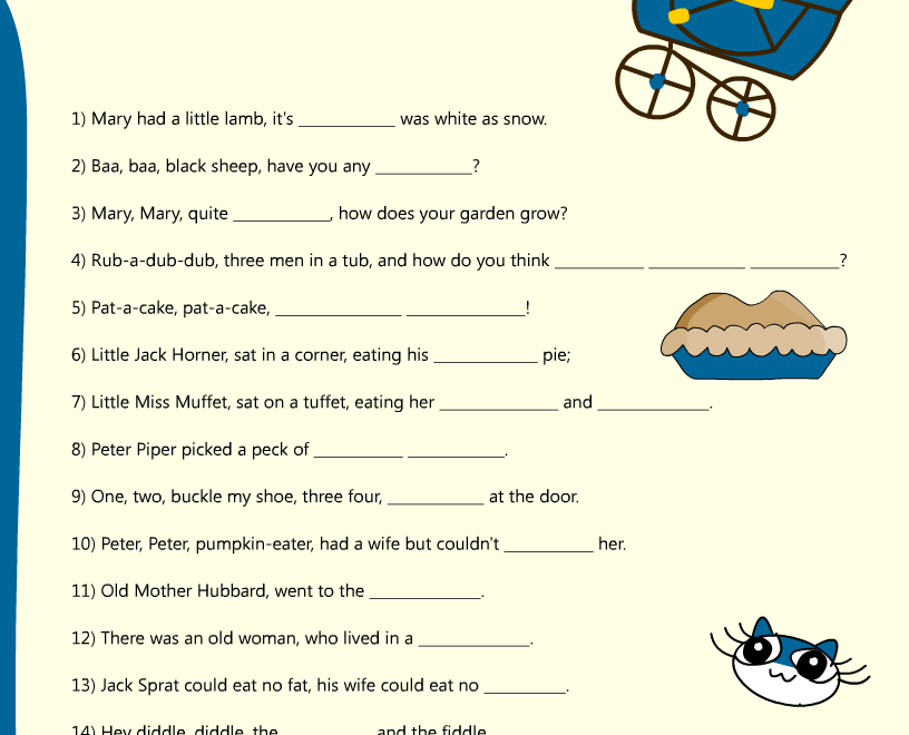 Free Printable Baby Shower Nursery Rhyme Games