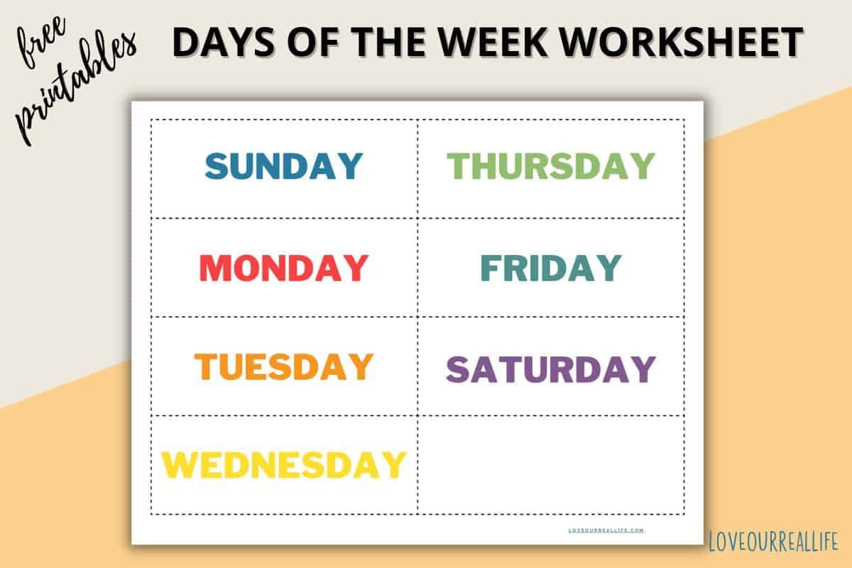 Free Days Of The Week Printables