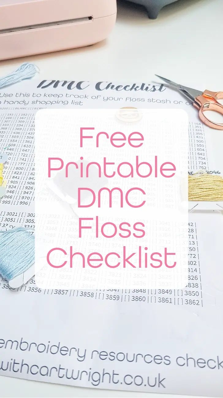 Free Printable DMC Floss Checklist Organise Your Thread Stash updated