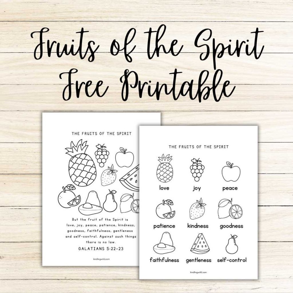 Free Printable Fruits Of The Spirit Colouring Page Kindling Wild