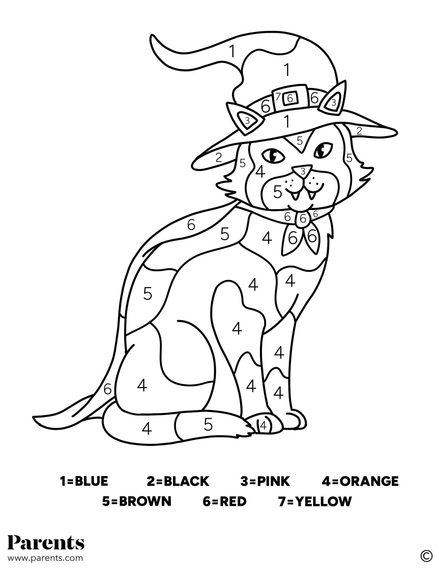 Free Printable Halloween Color By Number Pages For Kids