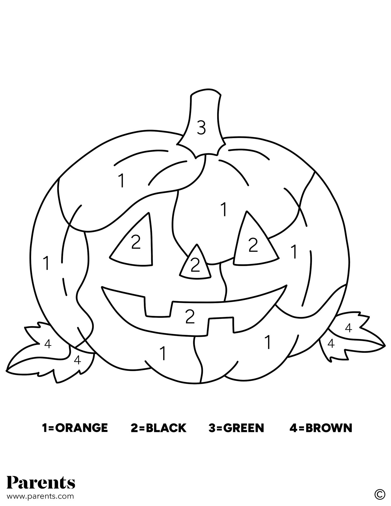 Free Printable Halloween Color By Number Pages For Kids