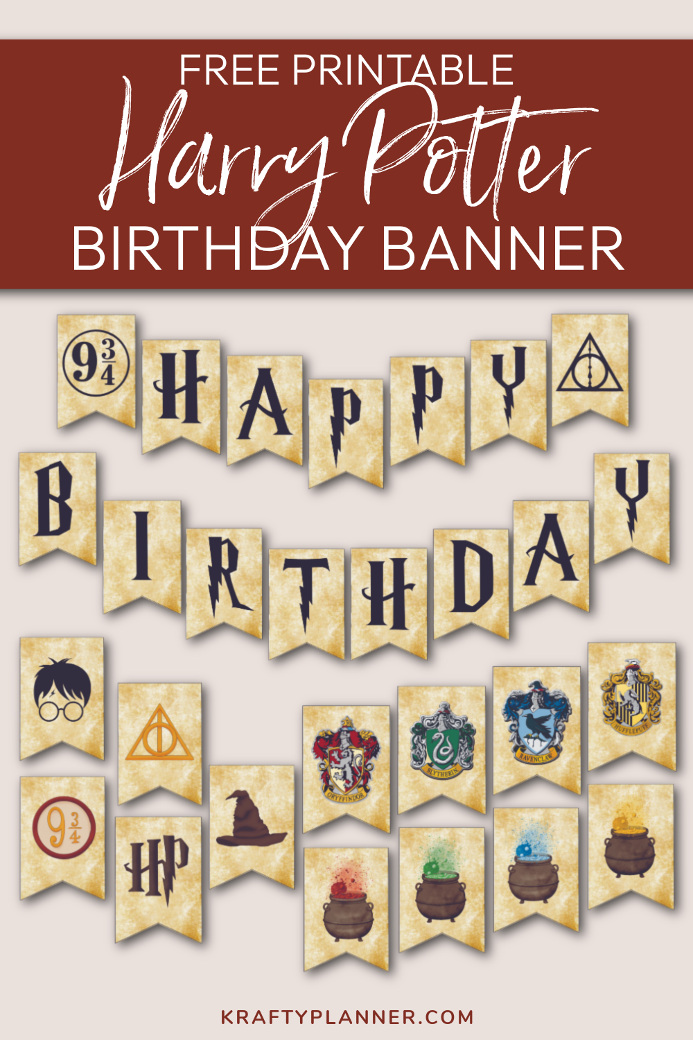 Harry Potter House Flags Printable