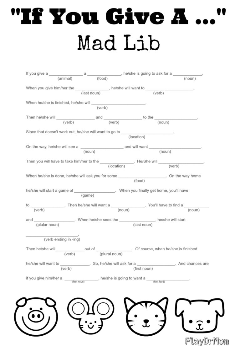 Free Printable Mad Libs Find A Free Printable Worksheets Library
