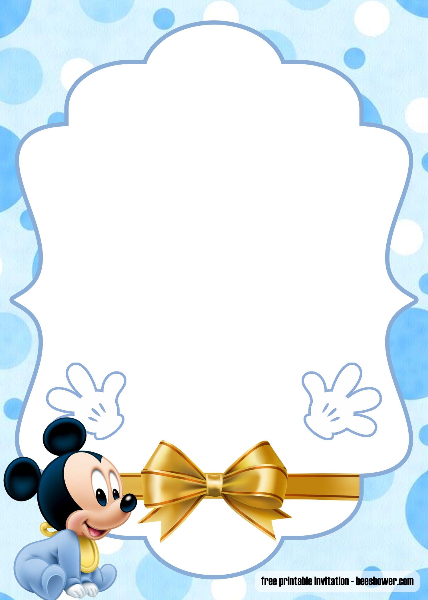 FREE Printable Mickey Mouse Baby Shower Invitations Templates