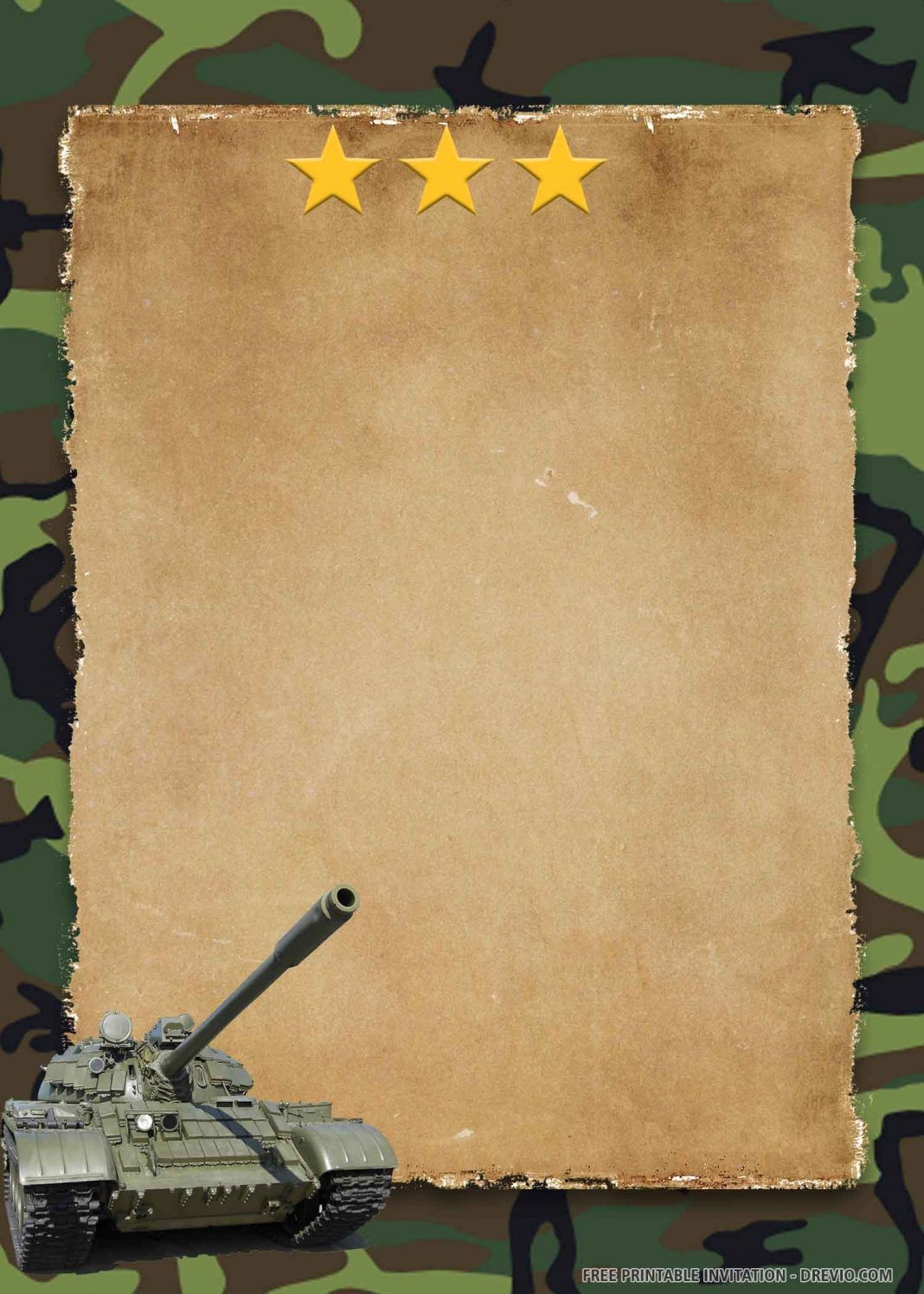 FREE PRINTABLE Military Camouflage Birthday Invitation Templates Worksheets Library