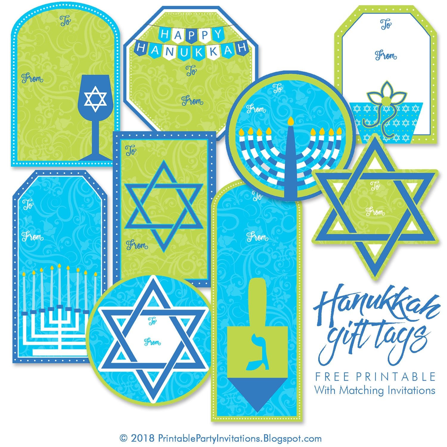 Free Printable Hanukkah Gift Tag