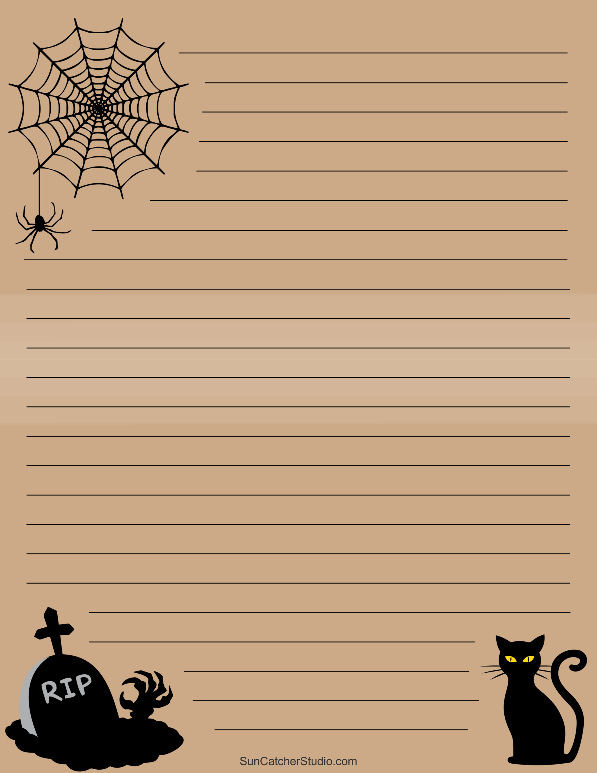 Halloween Printable Stationary With Lines
