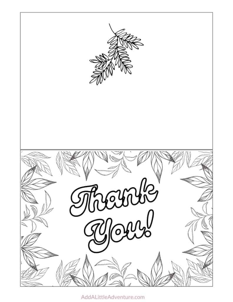 Free Printable Thank You Cards To Color Add A Little Adventure Worksheets Library