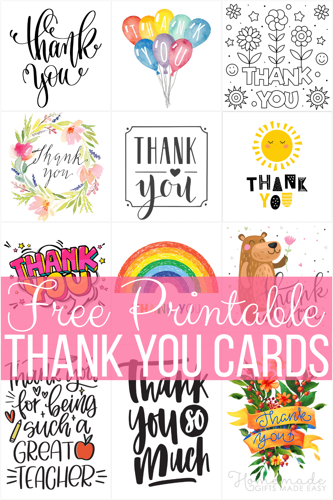 Free Printable Thank You Cards Worksheets Library