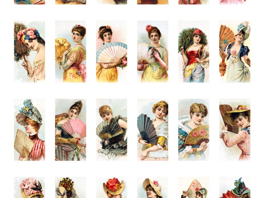 Free Printable Victorian Fan Ephemera Sheets The Art Scavenger