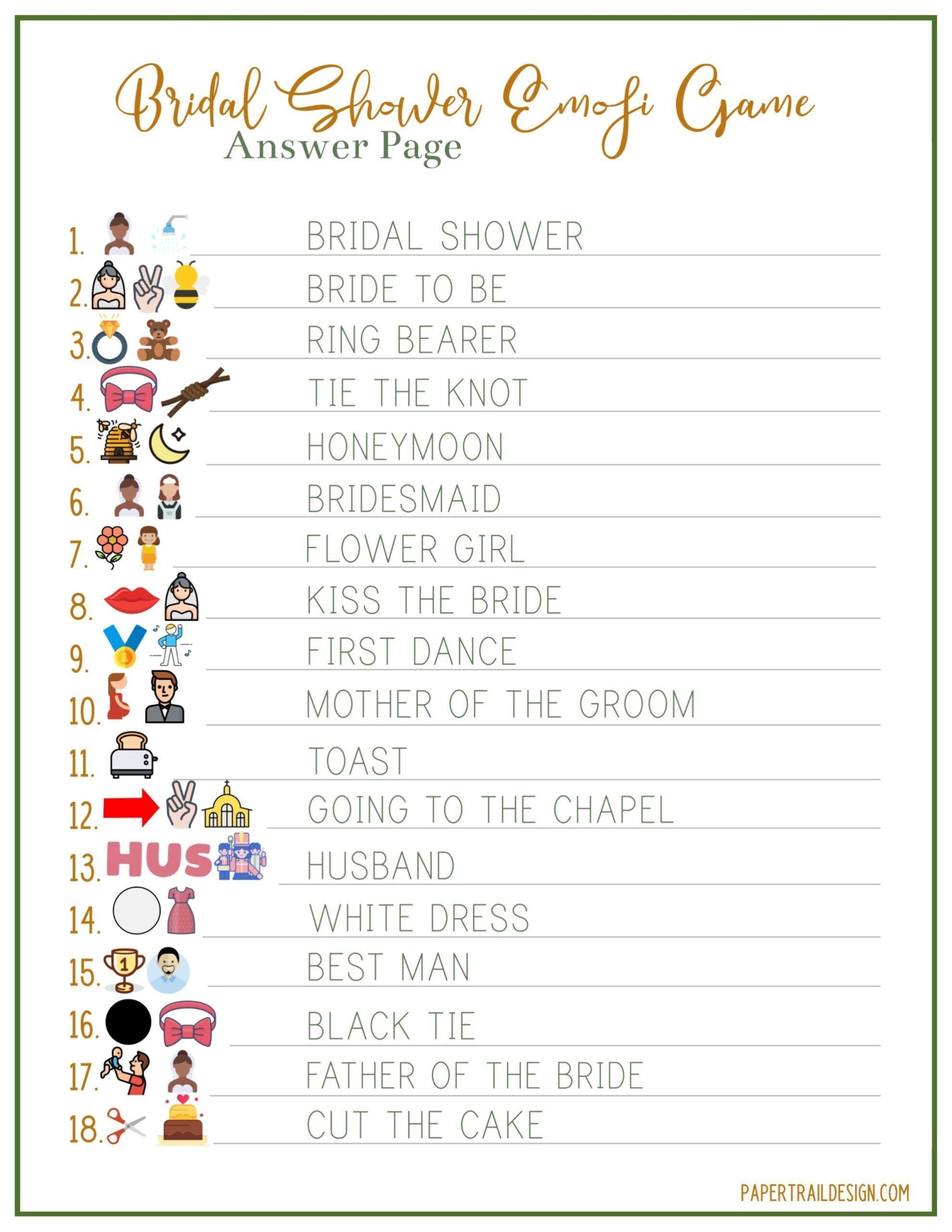 Free Printable Wedding Movies Emoji Pictionary Quiz
