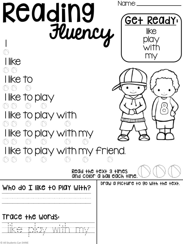 Free Reading Passages For Beginning Readers All Students Can Shine