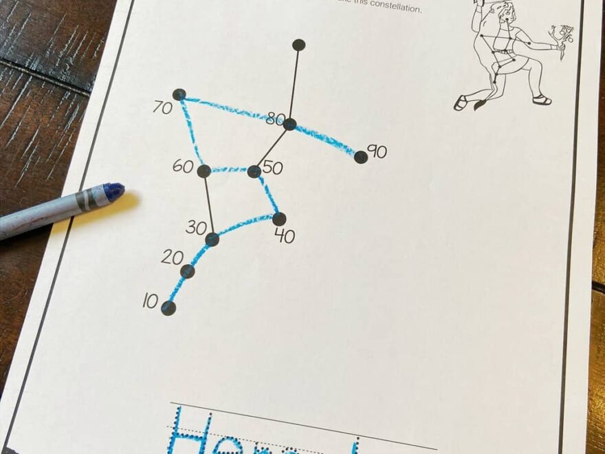 FREE Skip Counting Constellations Worksheets