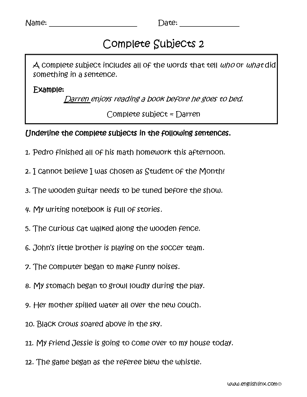 Free Subject Predicate Worksheet 2nd Grade Download Free Subject Predicate Worksheet 2nd Grade Png Images Free Worksheets On Clipart Library