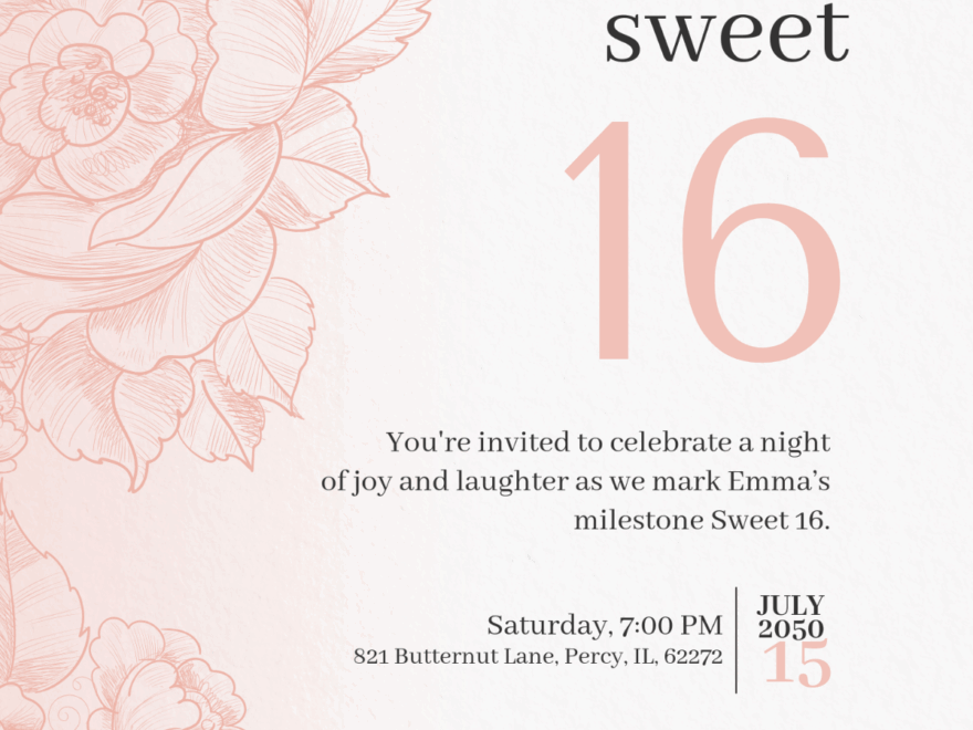 Free Sweet 16 Invitation Templates Editable And Printable