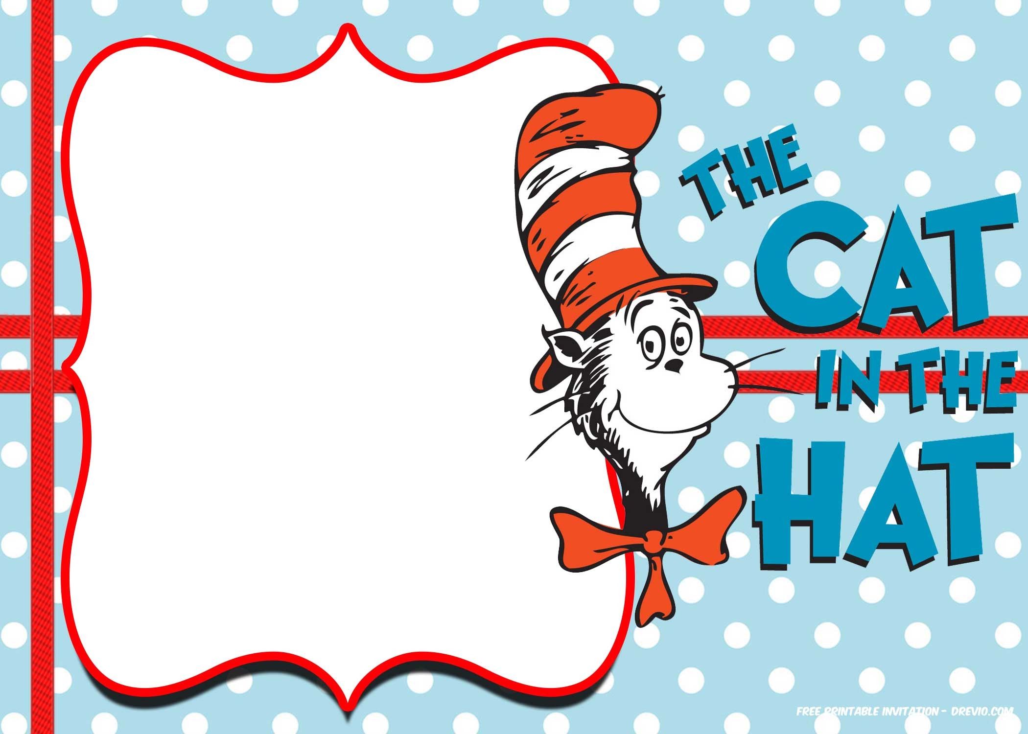 FREE Thing 1 And Thing 2 Dr Seuss Invitation Templates
