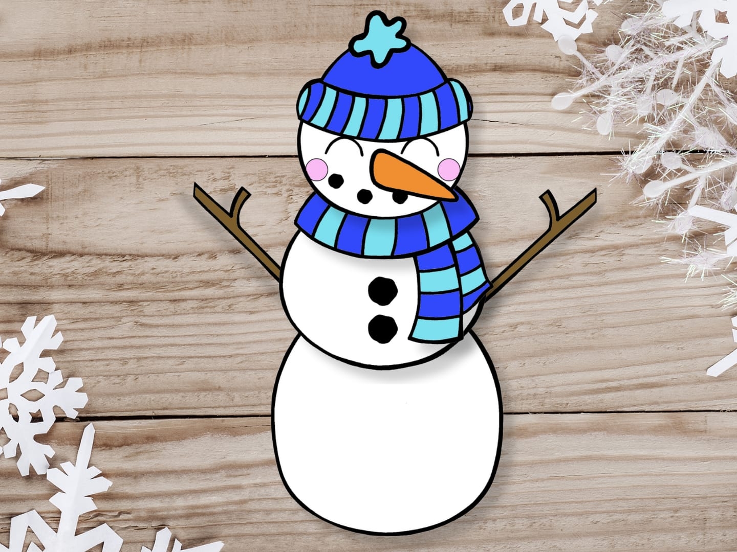 Free To Print Cut And Paste Snowman Craft Template Simple Mom Project