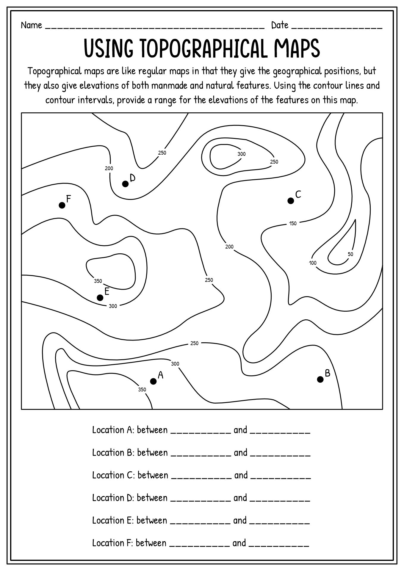 Free Topographic Maps Worksheet Download Free Topographic Maps Worksheet Png Images Free Worksheets On Clipart Library