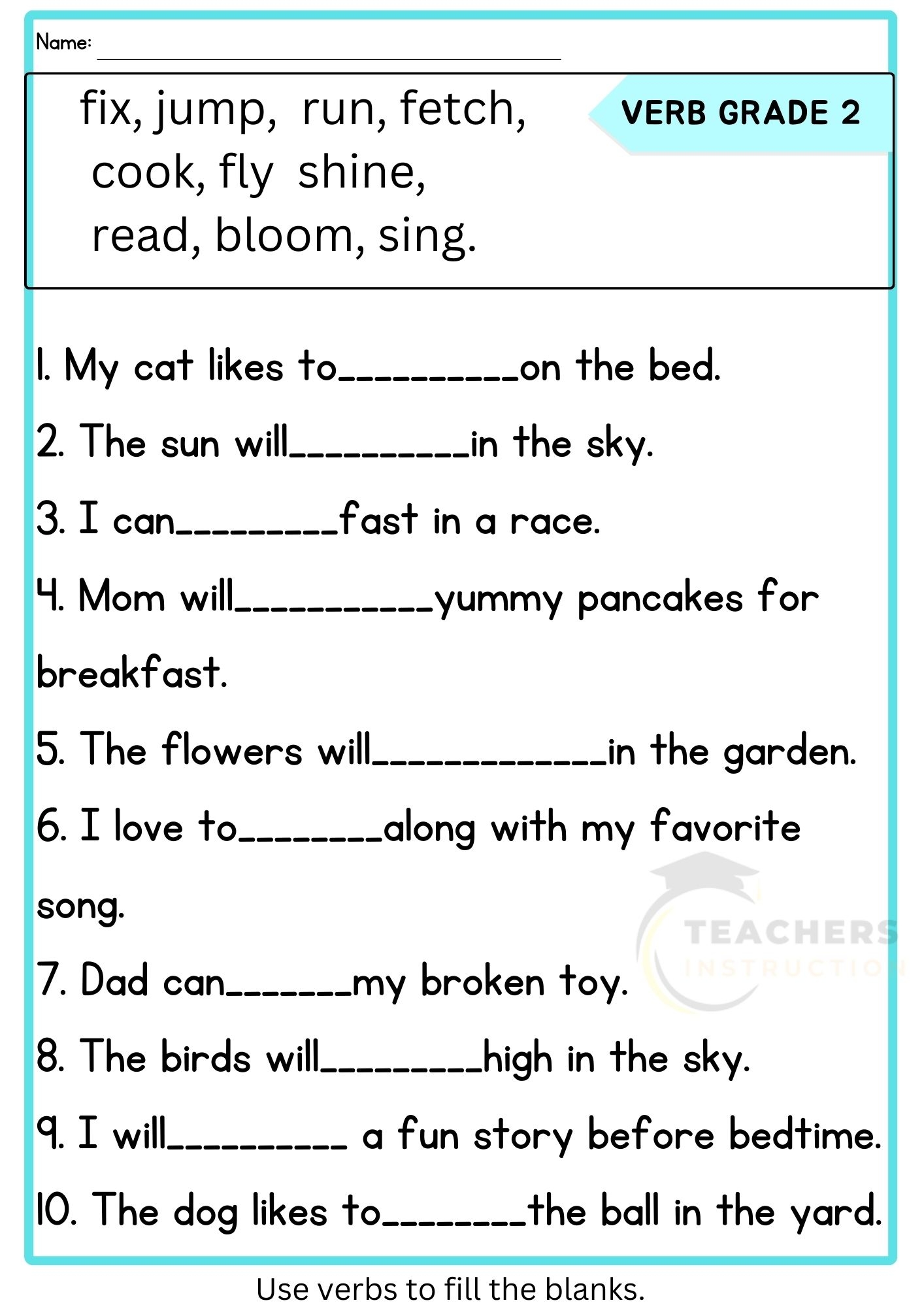 Free Verbs Worksheet Grade 2 Download Free Verbs Worksheet Grade 2 Png Images Free Worksheets On Clipart Library