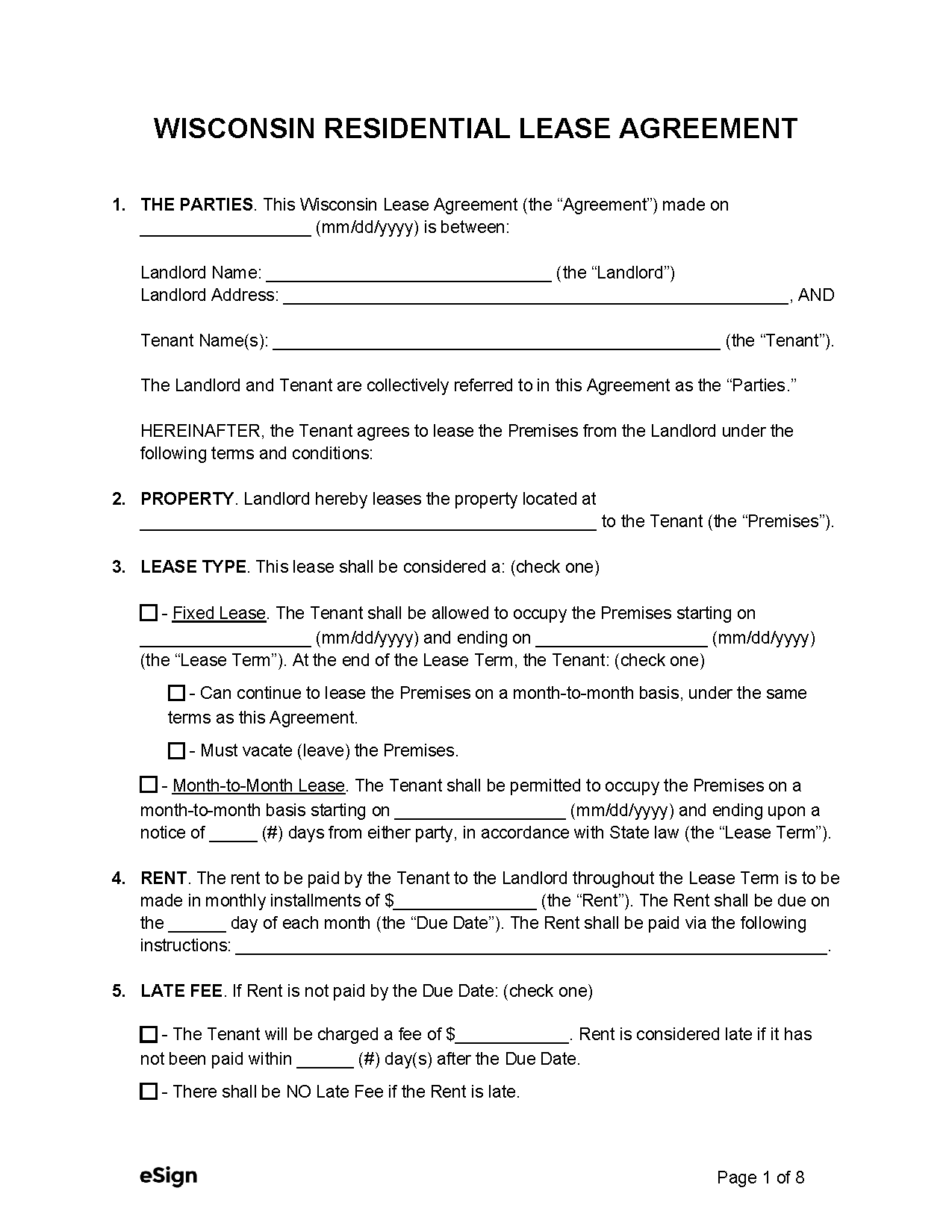 Free Printable Simple Lease Agreement