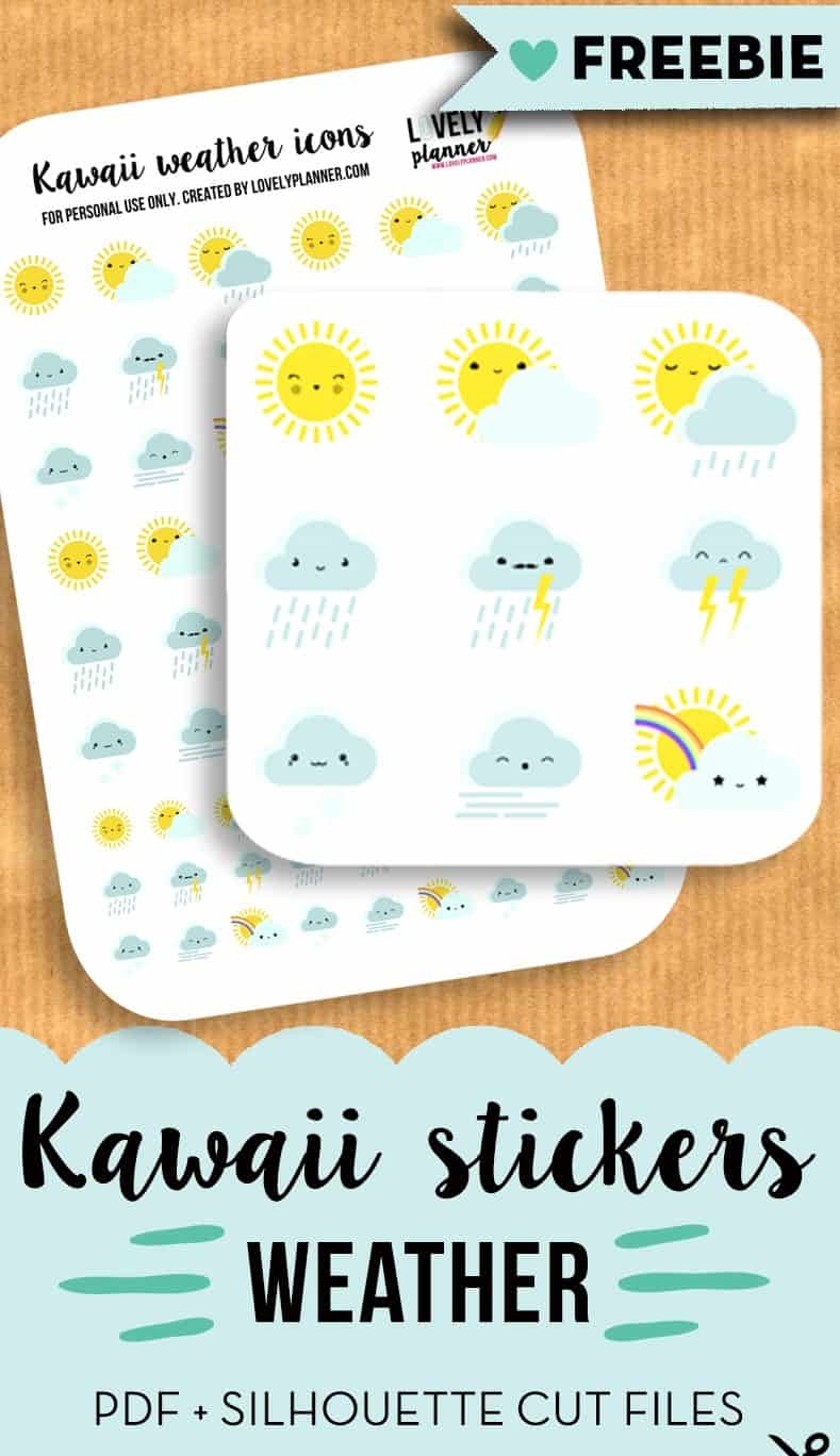 Freebie 63 Cute Weather Stickers For Your Planner Lovely Planner