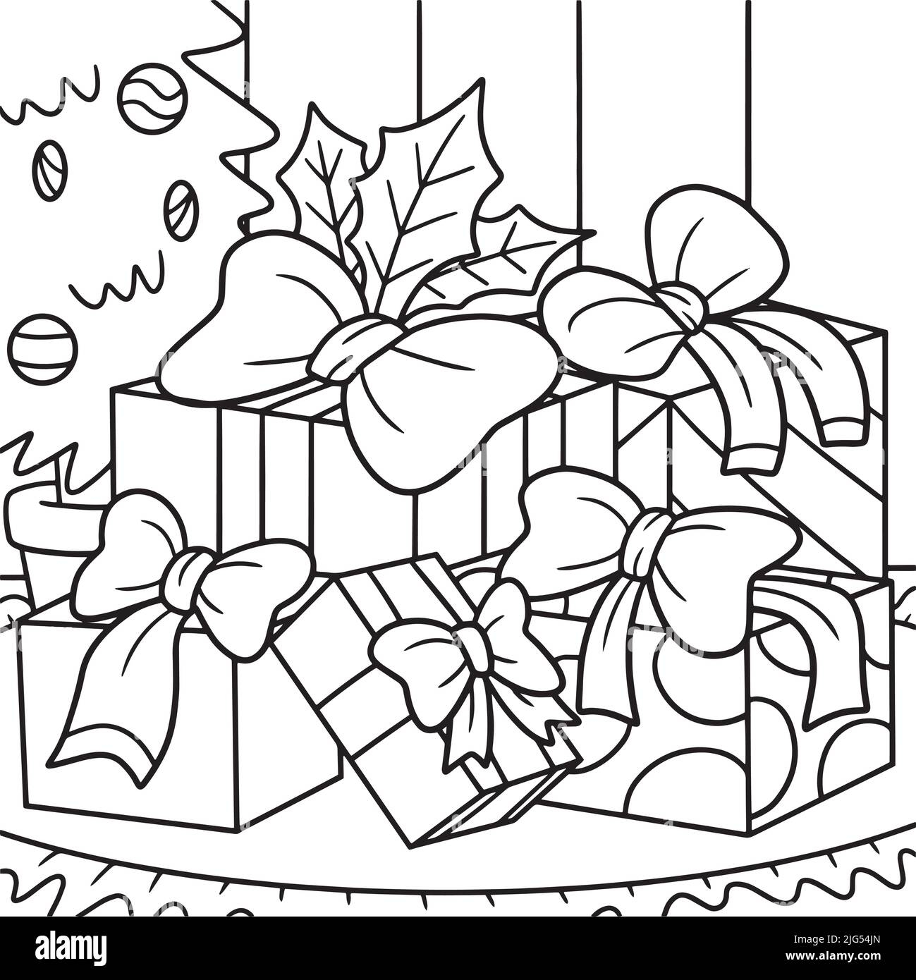 Gifts Coloring Page Cut Out Stock Images Pictures Alamy