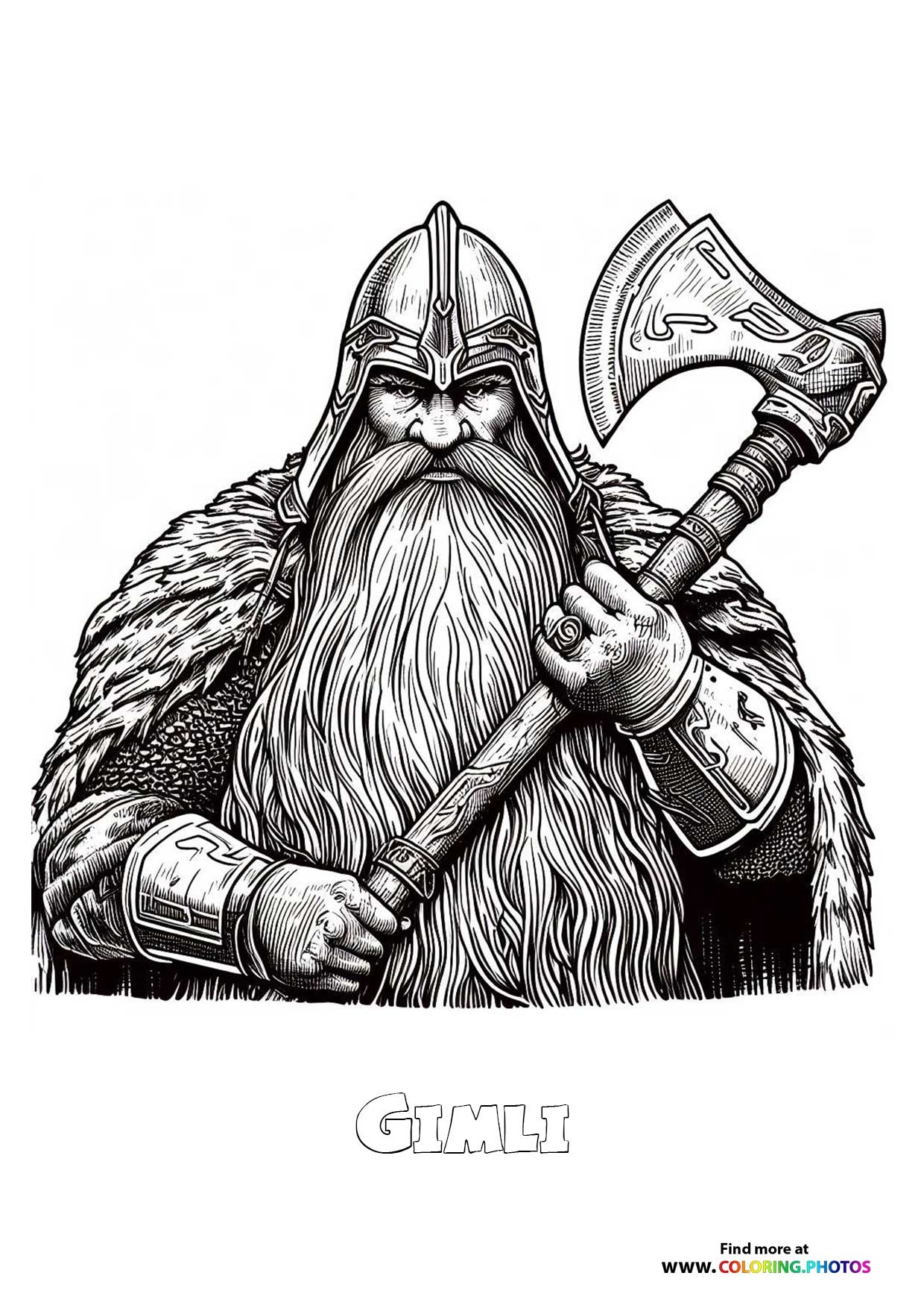 Gimli Coloring Pages For Kids
