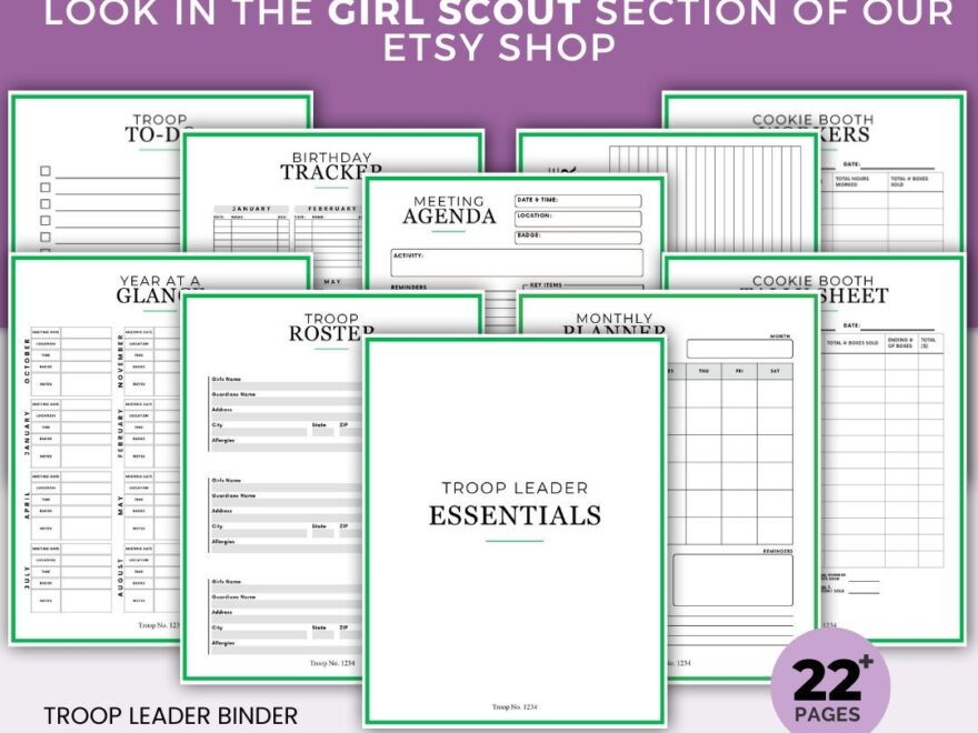 Girl Scout Cookie Booth Binder Girl Scout Troop Leader Planner Printable Girl Scouts Daisy Cookie Booth Brownie Girl Scout Digital Download Etsy