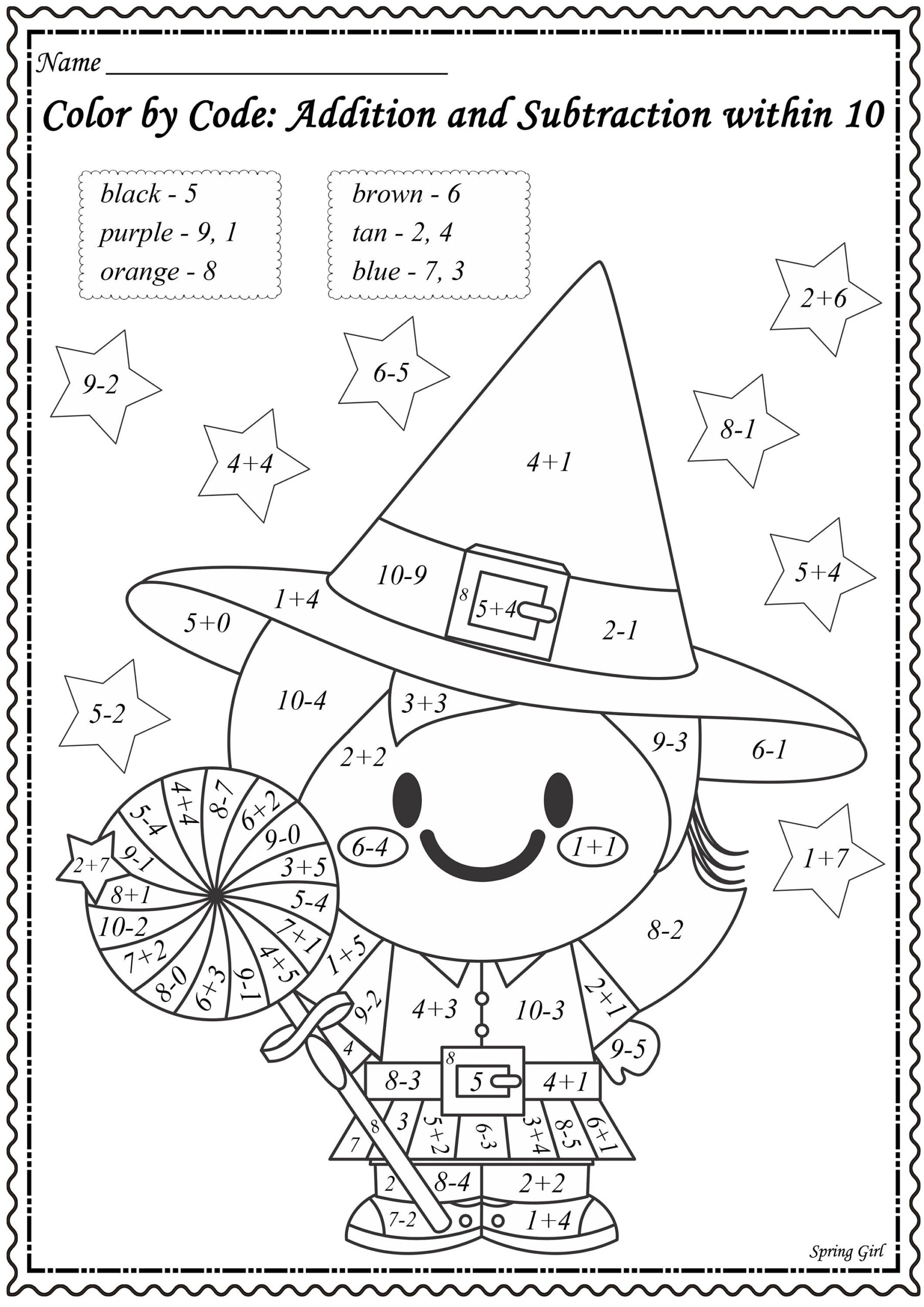 Halloween Color By Number Printables