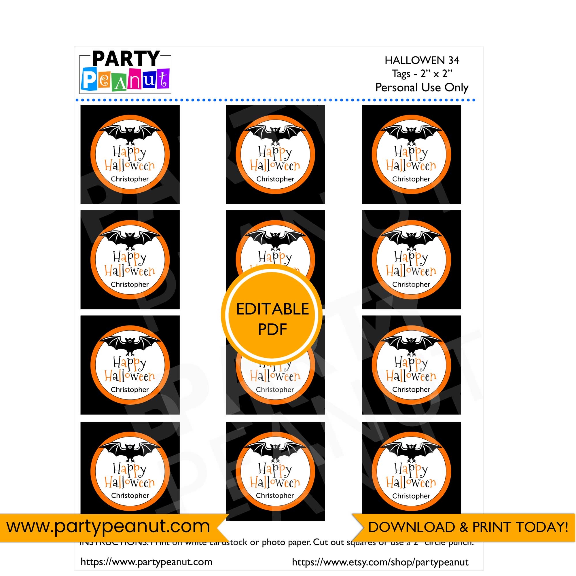 Free Printable Happy Halloween Tags