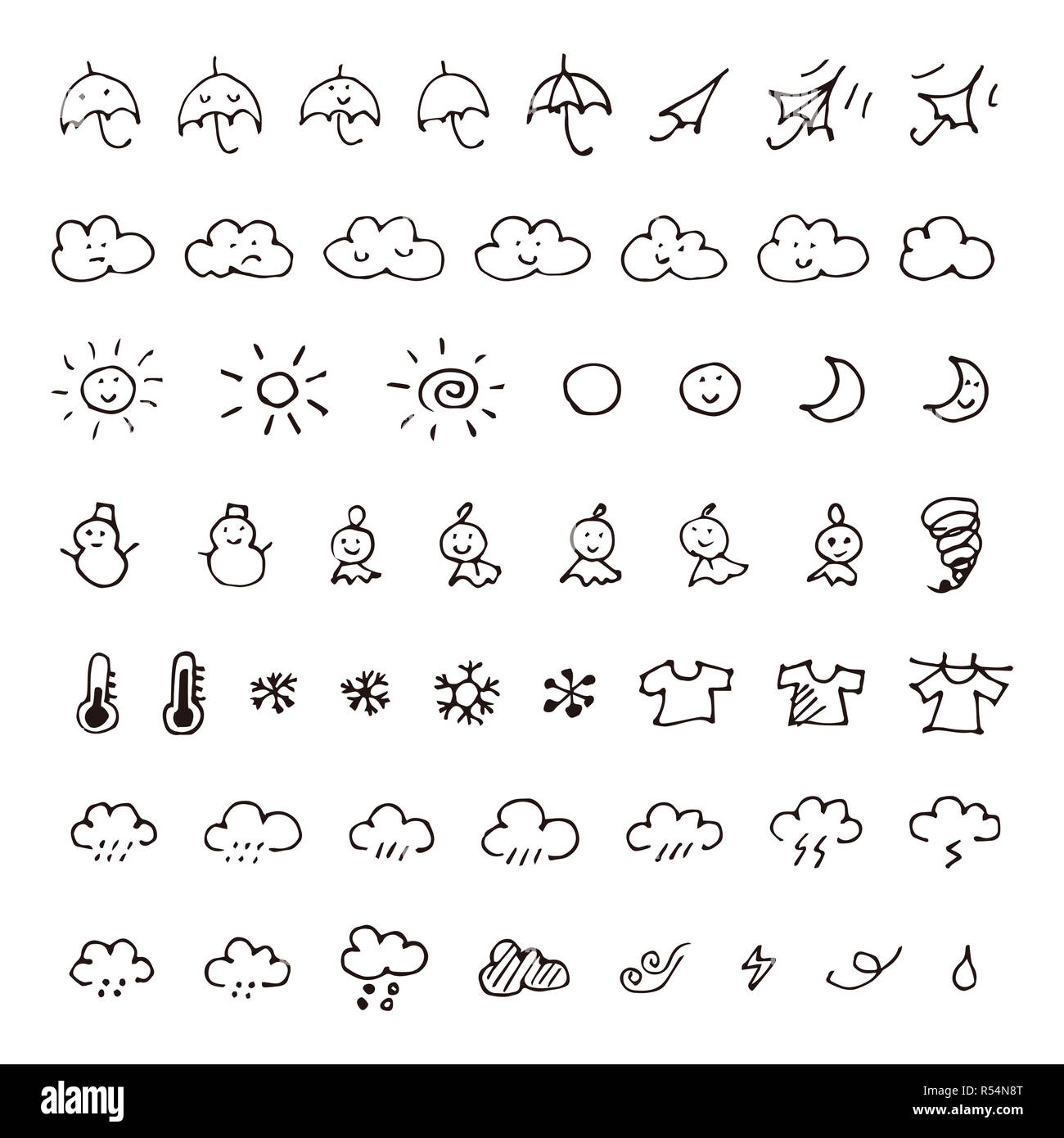 Hand Drawn Weather Icons Stock Photo Alamy