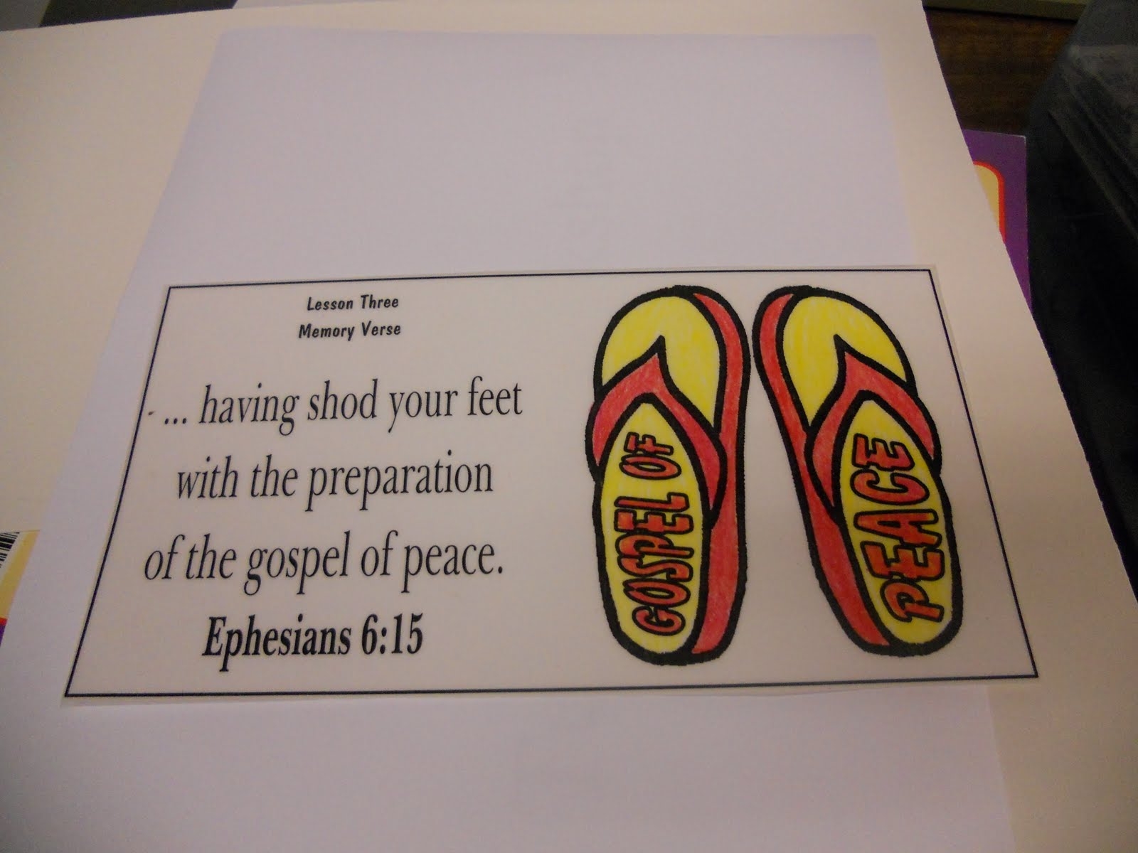Printable Shoes Of Gospel Of Peace Activity