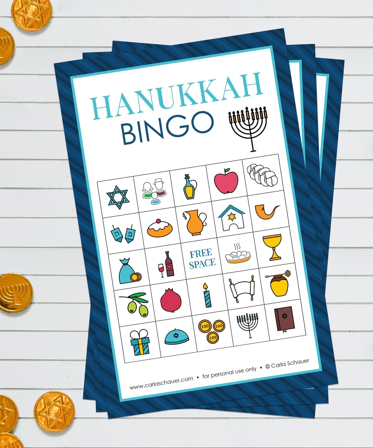 Hanukkah Bingo Cards Free Printable Chanukah Game Carla Schauer Designs