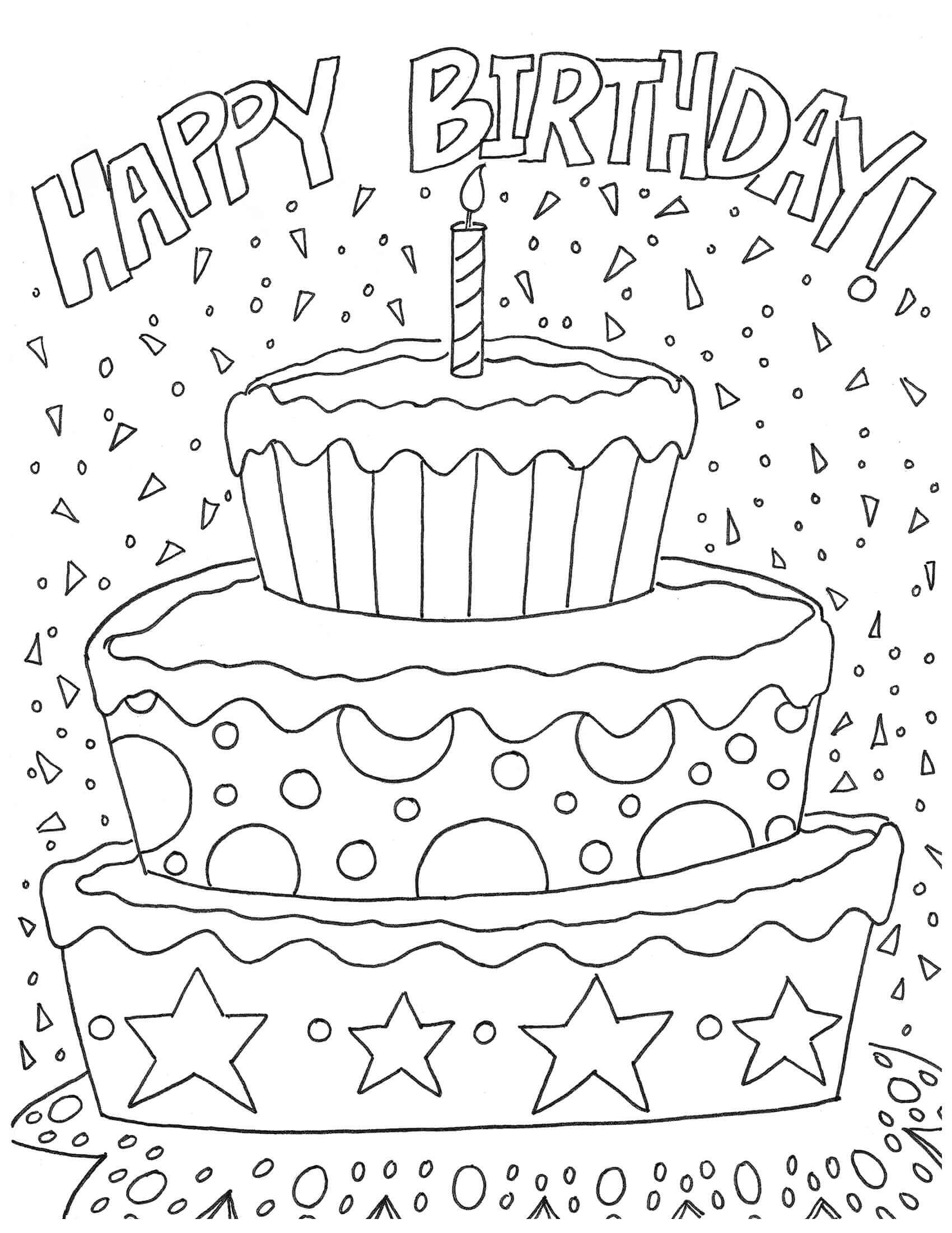 Happy Birthday Coloring Pages Printable Coloring Pages FREE
