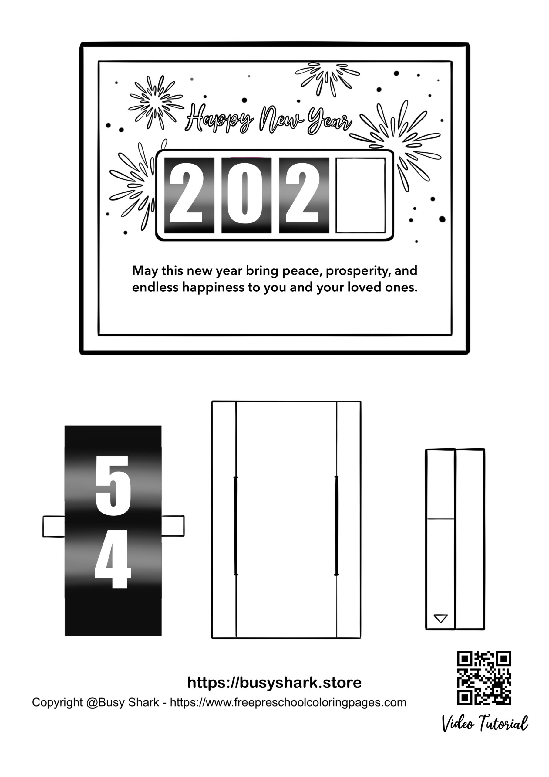 Happy New Year 2025 Card Free Printable