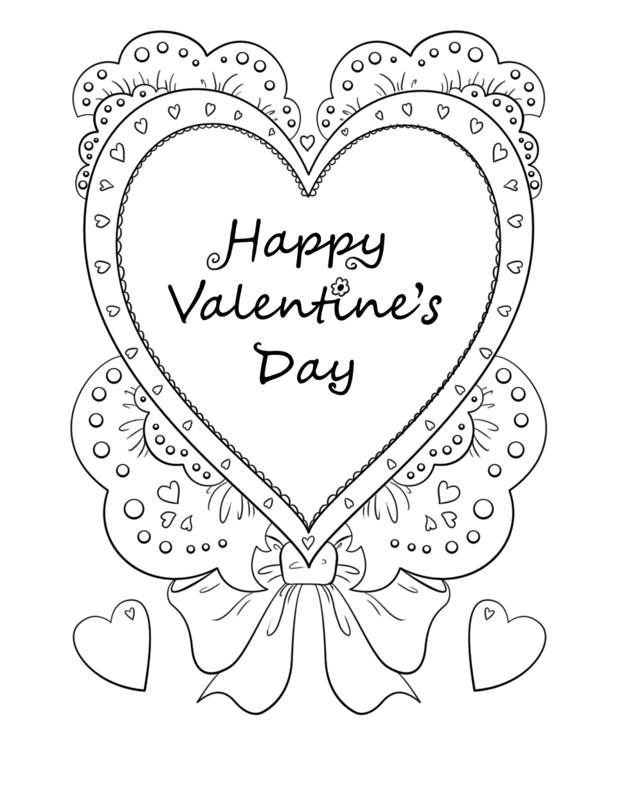 Happy Valentine s Day Coloring Page Heart Coloring Page Valentine Coloring Sheet Kids Adult Coloring Valentines Printable Love Day Etsy